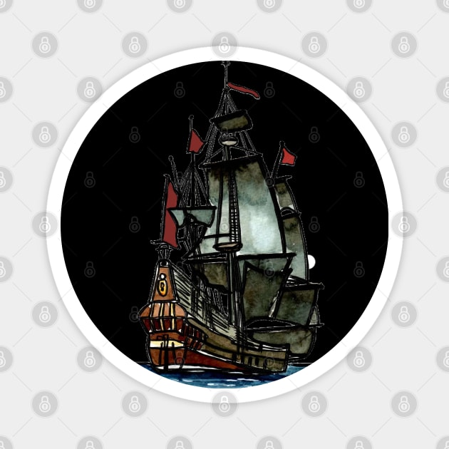 Pirate Ship Magnet by Art by Ergate